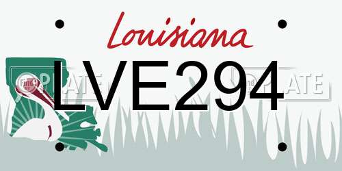 LVE294 Louisiana License Plate