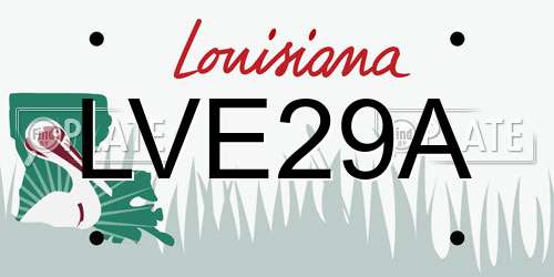 LVE29A Louisiana License Plate