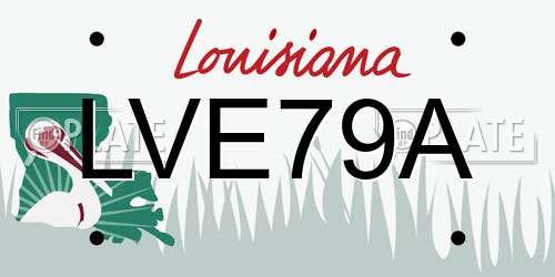 LVE79A Louisiana License Plate