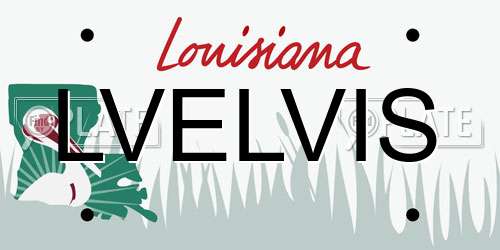 LVELVIS Louisiana License Plate