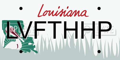LVFTHHP Louisiana License Plate