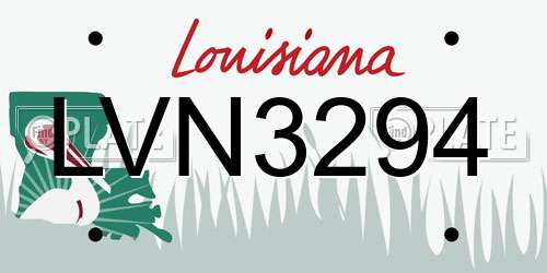 LVN3294 Louisiana License Plate