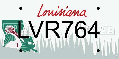 LVR764 Louisiana License Plate