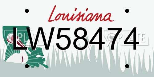 LW58474 Louisiana License Plate