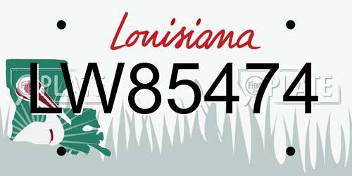 LW85474 Louisiana License Plate