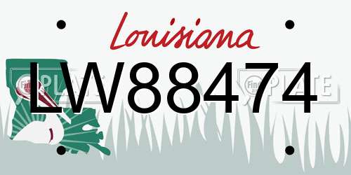 LW88474 Louisiana License Plate