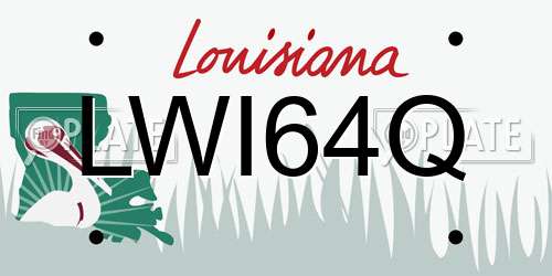 LWI64Q Louisiana License Plate