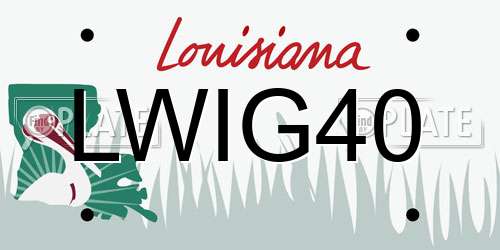 LWIG40 Louisiana License Plate