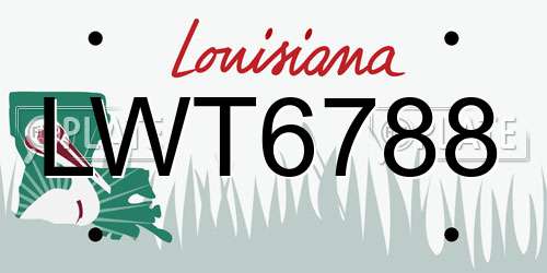 LWT6788 Louisiana License Plate