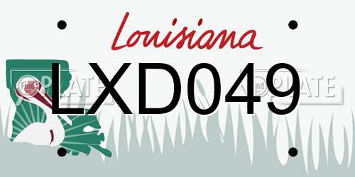 LXD049 Louisiana License Plate