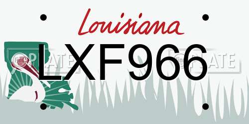 LXF966 Louisiana License Plate
