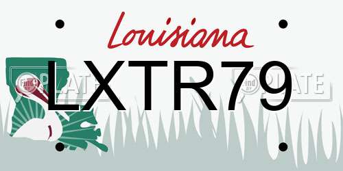 LXTR79 Louisiana License Plate