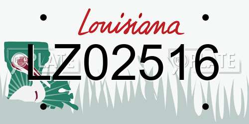 LZ02516 Louisiana License Plate
