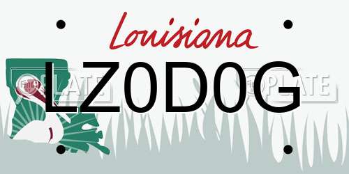 LZ0D0G Louisiana License Plate