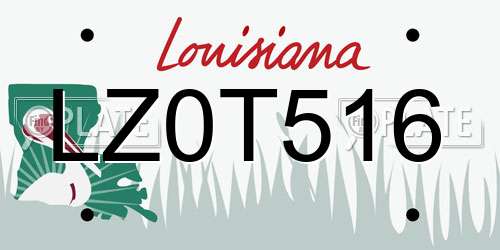 LZ0T516 Louisiana License Plate