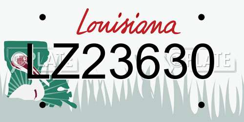 LZ23630 Louisiana License Plate