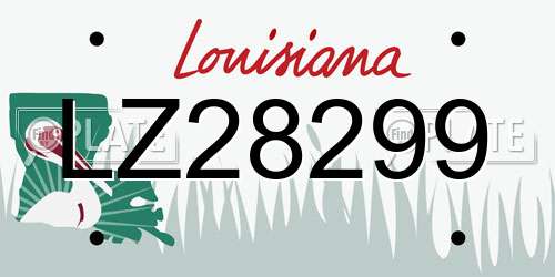 LZ28299 Louisiana License Plate
