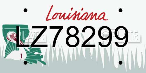 LZ78299 Louisiana License Plate