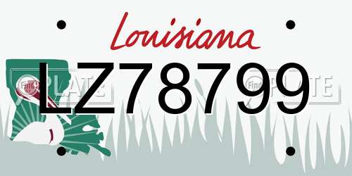 LZ78799 Louisiana License Plate