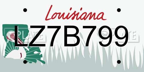 LZ7B799 Louisiana License Plate