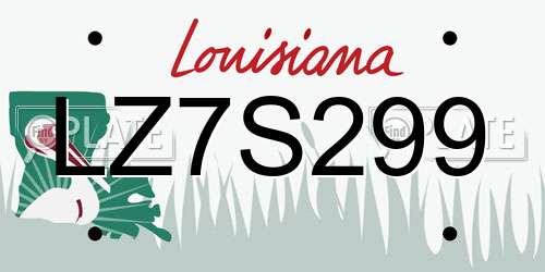 LZ7S299 Louisiana License Plate