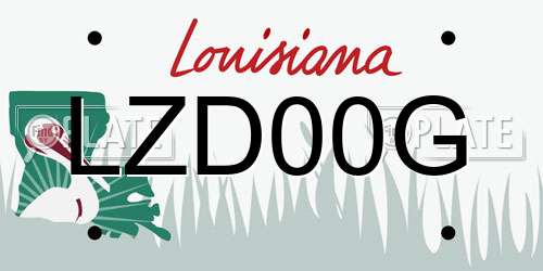 LZD00G Louisiana License Plate