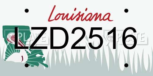 LZD2516 Louisiana License Plate