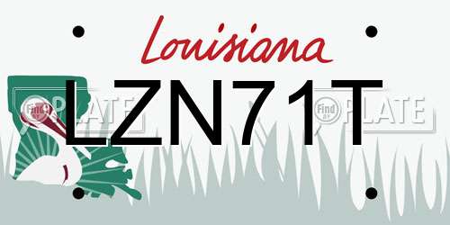 LZN71T Louisiana License Plate