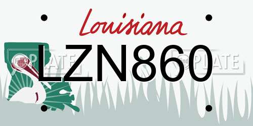 LZN860 Louisiana License Plate