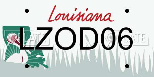 LZOD06 Louisiana License Plate