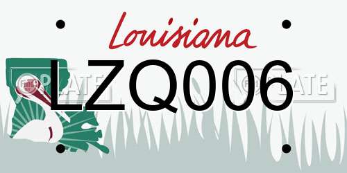 LZQ006 Louisiana License Plate