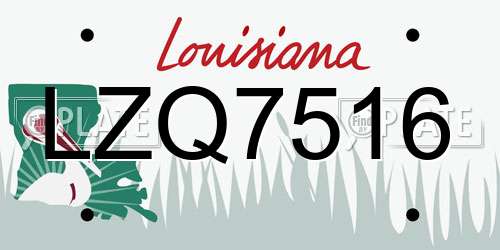 LZQ7516 Louisiana License Plate