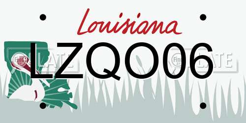 LZQO06 Louisiana License Plate