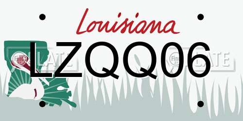 LZQQ06 Louisiana License Plate