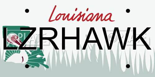 LZRHAWK Louisiana License Plate