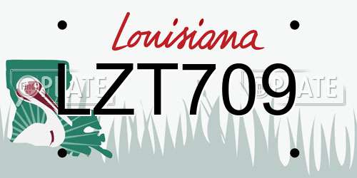LZT709 Louisiana License Plate