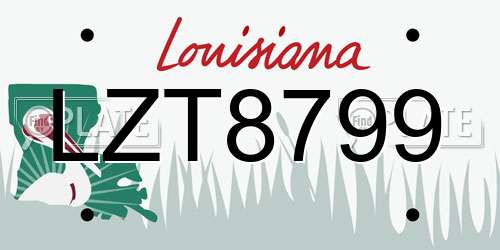 LZT8799 Louisiana License Plate