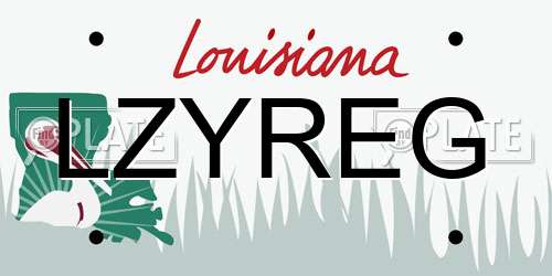 LZYREG Louisiana License Plate