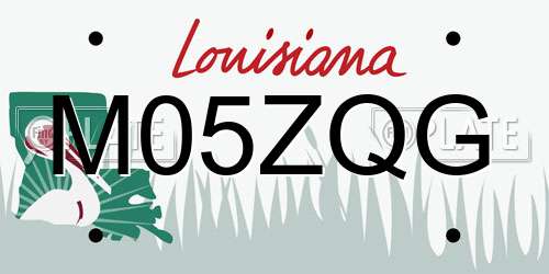M05ZQG Louisiana License Plate