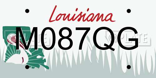 M087QG Louisiana License Plate