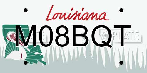 M08BQT Louisiana License Plate