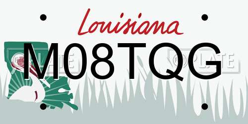 M08TQG Louisiana License Plate
