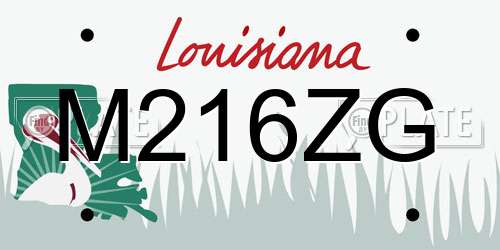 M216ZG Louisiana License Plate