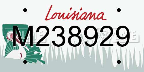 M238929 Louisiana License Plate