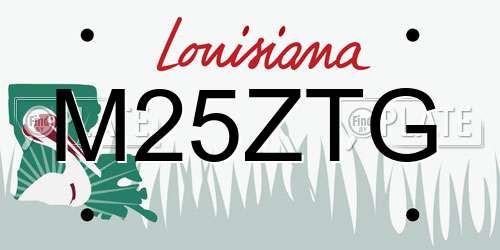 M25ZTG Louisiana License Plate