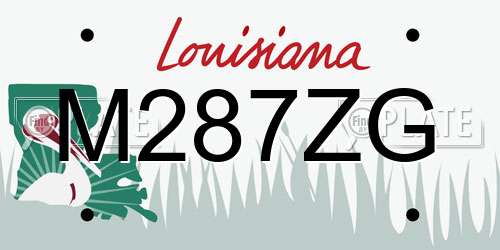 M287ZG Louisiana License Plate