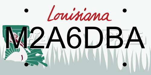 M2A6DBA Louisiana License Plate