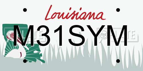 M31SYM Louisiana License Plate
