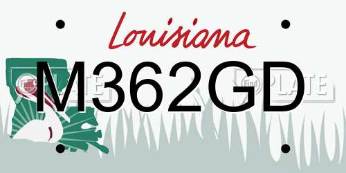M362GD Louisiana License Plate
