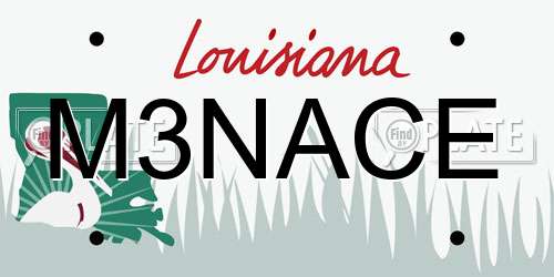 M3NACE Louisiana License Plate